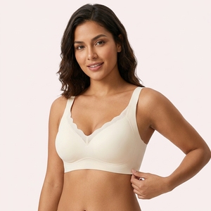 Bralette sin Costuras con Encaje, <span class=keywords><strong>Talla</strong></span> <span class=keywords><strong>Grande</strong></span>, para Mujer, sin Varillas, <span class=keywords><strong>Copa</strong></span> Delgada, Espalda en U, Push-Up, Antideslizante, <span class=keywords><strong>Talla</strong></span> <span class=keywords><strong>Grande</strong></span> - Product Image 5