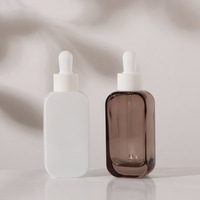 Flacon compte-gouttes carré en verre épais de luxe 50ml 30ml avec sérigraphie pour huile capillaire premium – Service personnalisé tout-en-un