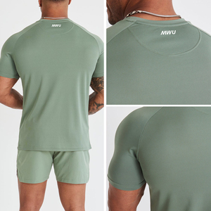 Áo tập gym nam HUCAI chất liệu polyester spandex nhẹ, thoáng khí, nhanh khô, co giãn tốt. - Product Image 2