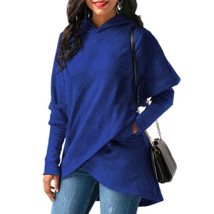 Vente en gros de sweats à capuche pour femmes de haute qualité avec motif croisé 100% coton Streetwear col à capuche brodé - Product Image 5