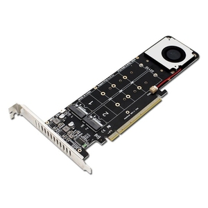 NVMe <span class=keywords><strong>PCIe</strong></span> Đột kích Bộ chuyển đổi 4 cổng NVMe <span class=keywords><strong>SSD</strong></span> sang PCI-E 4.0 X16 Thẻ mở rộng trong kho - Product Image 1