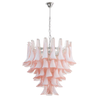 Lustre rose led anneau rond art cristal verre vintage suspension led lampe décorative salon Suspension
