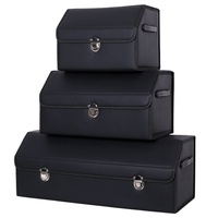 Boîte de rangement en cuir pour voiture, grande boîte pliable pour coffre, accessoire intérieur automobile