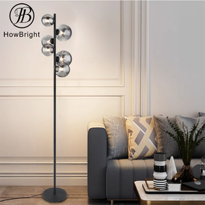 Lampadaire en <span class=keywords><strong>verre</strong></span> gris moderne de conception postmoderne nordique pour la chambre et la salle <span class=keywords><strong>à</strong></span> manger Table de chevet AC incluse - Product Image 6