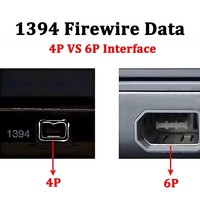 Câble de données USB 2.0 vers 4P pour caméra DV, FireWire 1394, 6 vers 4/6 vers 6, taille 1394IEE, câble de capture vidéo pour caméra, longueur environ 50 cm