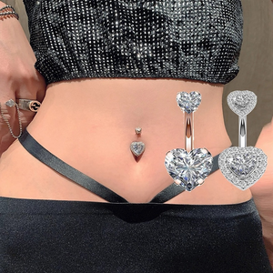 Belly Button Anillos Cristal <span class=keywords><strong>Piercing</strong></span> Ombligo Corazón Estilo <span class=keywords><strong>Piercing</strong></span> Ombligo Pendiente <span class=keywords><strong>Piercing</strong></span> Vientre Sexy Body Jewelry - Product Image 1