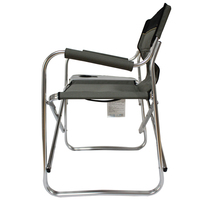Chaise de camping pliable en aluminium robuste pour l'extérieur, pas chère, avec table latérale, personnalisable, portable