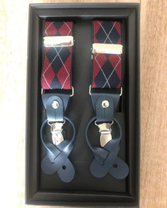 Penyangga elastis dapat disesuaikan pria dengan detail kulit elegan suspender PU ukuran kustom dalam kotak hadiah elegan - Product Image 3