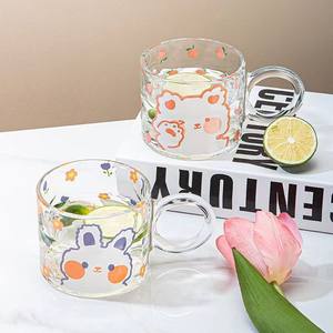 Verre à eau INS Wind Breakfast Cup, design élégant, avec poignée en forme de tulipe, 300 ml, écologique, 6 couleurs, pour la maison et le bureau - Product Image 4