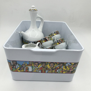 Ebena Rekebot Tilet Ceramic Porcelain Ethiopia Saba Ethiopian Coffee <strong>Set</strong> <strong>Tea</strong> <strong>Set</strong> With <strong>Plastic</strong> Table - Product Image 4