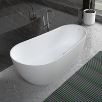 Bañera de Hidromasaje Moderna de Piedra Artificial, Independiente, con Desagüe, para Exteriores, Profunda, para Uso en Hoteles y Baños