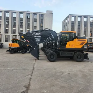 Excavadora de Ruedas Coreana Nueva de 15 Toneladas y 125KW, Gran Potencia de Excavación, Alta Eficiencia Operativa, Color Amarillo, para Construcción - Product Image 4