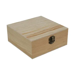Shandong hizo artesanías de madera accesorios para el hogar cajas de madera carteles de pared manualidades DIY para decoración del hogar caja de madera sin terminar con tapa