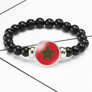 Pulsera de Cuentas Elásticas Negras con Diseño de la <span class=keywords><strong>Bandera</strong></span> Nacional de Kenia, Joyería Artesanal Mixta de Metal Unisex, Fábrica de Joyería Transfronteriza - Product Image 2