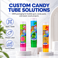 Tubes d'emballage en aluminium et plastique pour bonbons, barrière de qualité alimentaire, bouchon à vis, impression UV personnalisée pour confiserie