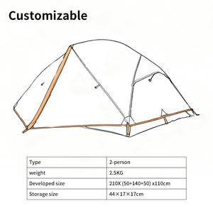 Tenda <span class=keywords><strong>da</strong></span> <span class=keywords><strong>Campeggio</strong></span> <span class=keywords><strong>per</strong></span> 2 Persone, Quattro Stagioni, Doppio Strato, Impermeabile 3000mm+, Leggera con Pali in Alluminio <span class=keywords><strong>per</strong></span> Escursioni all'Aperto - Product Image 2