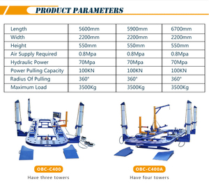 <span class=keywords><strong>Banc</strong></span> <span class=keywords><strong>de</strong></span> réparation <span class=keywords><strong>de</strong></span> carrosserie automobile OBC multidirectionnel à cadre hydraulique pour voitures et camions - Product Image 2