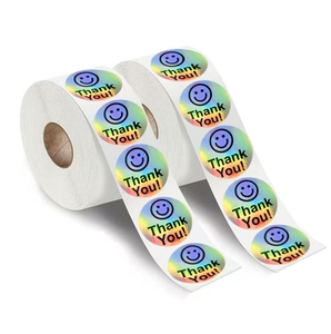 customization hologram adhesive <b>label</b> sticker thank you tags - Product Image 1