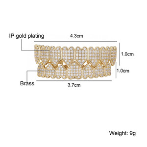 2023ใหม่ฮิปฮอป CZ paved zircon Denti grillz 8ฟันทองดีไซน์หรูหราออกแบบมาเป็นพิเศษสำหรับเป็นของขวัญ - Product Image 5