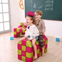 ROPECUBE Juego de Bloques de Construcción Magnéticos de Tela, Bloques Educativos para Niños para Parques de Diversiones, Certificado CE CPC, 27 piezas/juego