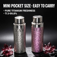 Botol Air Titanium Tekstur Kristal Es Mewah, Portabel, Penyimpanan Minuman Panas-Dingin, Menjaga Kesehatan, Hadiah Bisnis