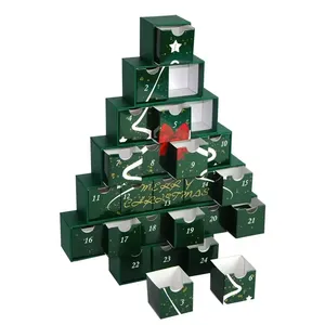 Christmas Tree Advent Calendar <b>Box</b>, 24 Days <b>Empty</b> Drawer <b>Gift</b> <b>Box</b> for Holiday Countdown - Product Image 4