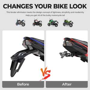 Kit Universal Eliminador de Guardabarros de Motocicleta con Soporte de Matrícula y Soporte para Placa de Matrícula - Product Image 5