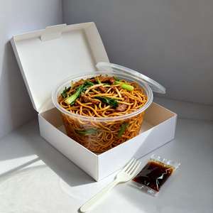 Mangkuk Makanan Bulat Plastik PP Transparan Sekali Pakai dengan Tutup, Kotak Makan Siang Persegi Aman untuk Microwave, Wadah Makanan - Product Image 5