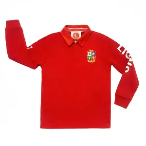 Wholesale cotton unisex long sleeve polo kids clothing t shirt for boys and girls