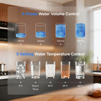 Depuratore d'acqua RO da banco con fabbricatore di ghiaccio, sistema a osmosi inversa intelligente da tavolo, senza installazione, display TDS, distributore di acqua potabile