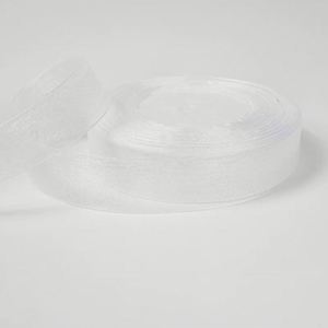 Ruban en organza transparent de 2,5 cm de largeur et de couleur personnalisée pour l'emballage de boîtes cadeaux et la décoration de faveurs de mariage, 50 yards/rouleau - Product Image 6