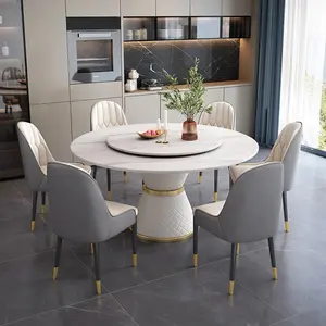 Dining Table Set Dine Room Chair Stainless Steel Square Marble Luxury Furniture Imported Modern Home Furniture 1 Piece Slate Top