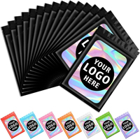 Pochette Mylar personnalisée avec fermeture éclair 3.5, petit sachet à fermeture éclair, sac en plastique holographique à fermeture éclair pour l'emballage des petites entreprises