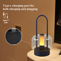 Prix bas éclairage décoratif rond chevet chambre à manger type-c charge ABS métal tactile 2w Led lampe de table