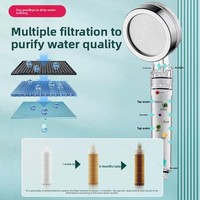 Pommeau de Douche Filtrant Pressurisé avec Chauffe-Eau Intégré et Purificateur d'Eau Domestique – Élimination du Chlore, Antibactérien, Apaisant pour la Peau, Style Chinois