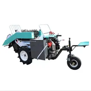 25 HP water-cooled diesel electric start secondary peeling corn harvester ride-on small plot corn harvester for best sale