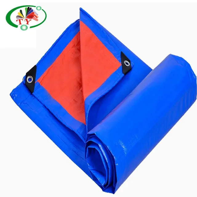 60-280gsm Hàn Quốc Sky Blue & Orange PE Tarpaulin Đối Với Xe/Xe Tải Bìa/Hồ Bơi