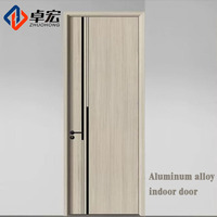 Élégante porte intérieure en bois en alliage d'aluminium PVC pour les zones de blanchisserie modernes Hôtels Hôpitaux Salles de bains Chambres à coucher Sous-sols Cuisines