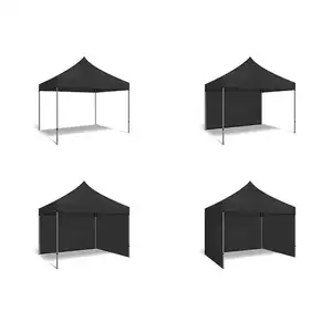 Vente en gros Tente d'exposition personnalisée 3x3m (10x10ft) Tente d'exposition de gazebo pop-up pliable Tentes d'exposition commerciale à cadre métallique bon marché