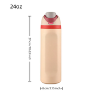 Bouteille d'eau en acier inoxydable avec logo personnalisé, 24 oz, gourde isotherme sous vide avec couvercle à clapet