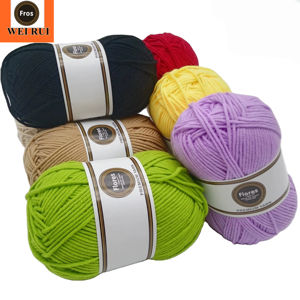 ไหมพรมถักมือ อเลซ พัฟฟี่ นิต ออร์แกนิค อะคริลิค เบบี้ ไฟน์ มิลค์ คอตตอน 4ply 5ply 100 กรัม 8ply สำหรับถักโครเชต์ - Product Image 1