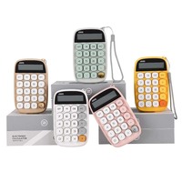 Calculatrice de bureau LED intelligente colorée à 10 chiffres, avec touches mécaniques mignonnes, fonctionnant sur piles, modèle électronique en plastique