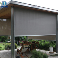 Persianas motorizadas con cremallera para exteriores, persianas enrollables exteriores a prueba de viento, impermeables
