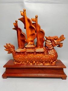 2025 <span class=keywords><strong>di</strong></span> Design tradizionale <span class=keywords><strong>mobili</strong></span> per la casa cinese Feng Shui scultura Zhaocai drago statua per soggiorno camera da letto barca a vela statua - Product Image 4