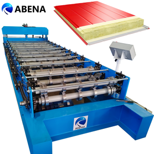 Đôi da kim loại phải đối mặt với cách điện Bảng điều khiển mái/tấm Tường làm cho hình thành máy bánh sandwich kim loại phải đối mặt với tấm Ốp Máy cán - Product Image 1