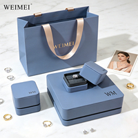 Boîte d'emballage pour bijoux WEIMEI en cuir PU de qualité avec logo personnalisé, pour collier et bracelet