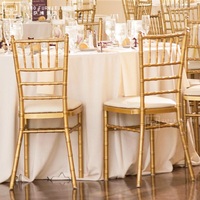 Chaises Chiavari Chicano pour Mariage, Or, Argent, Extérieur, Empilables, Blanches, Silla, Chaise Métallique Tiffany d'Occasion, Vente en Gros