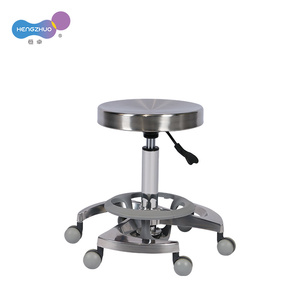 Chaise de coiffure hydraulique en acier inoxydable, salon de coiffure, avec roulettes, chaise de barbier mobile pour salon de coiffure - Product Image 3
