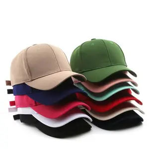 Gorras de béisbol estructuradas en blanco de seis paneles de tela de algodón tendencia de moda al por mayor coloridas con logotipo personalizado