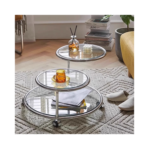 <span class=keywords><strong>Vetro</strong></span> rotondo piccolo mobile soggiorno domestico divano tavolino girevole in rete <span class=keywords><strong>rosso</strong></span> piccolo <span class=keywords><strong>tavolo</strong></span> d'angolo domestico - Product Image 1